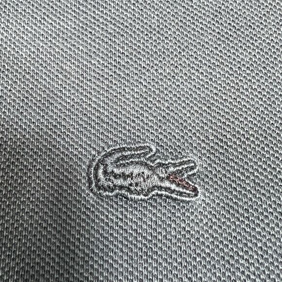 Lacoste Vintage Washed Pique Polo Shirt Men’s Size 5 Gray Short Sleeve Slim Fit - Picture 3 of 11